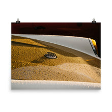 Load image into Gallery viewer, Gold and white vintage Porsche 911 hood detail in rain