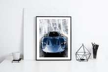 Load image into Gallery viewer, Framed image on white wall of Ford GT40 MkIII lit with LEDs