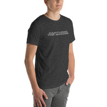 Load image into Gallery viewer, Gray Capturing the Machine shirt on model