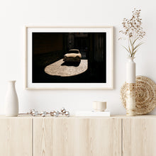 Load image into Gallery viewer, Framed print on white background of Porsche 356 in partial shadow
