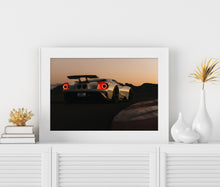 Load image into Gallery viewer, Framed image on white wall of 2017 Ford GT rear view
