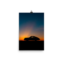 Load image into Gallery viewer, Vintage Porsche 911 side profile silhouette at sunset
