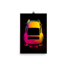 Load image into Gallery viewer, Rear view of Porsche 911SC lit in yellow and pink
